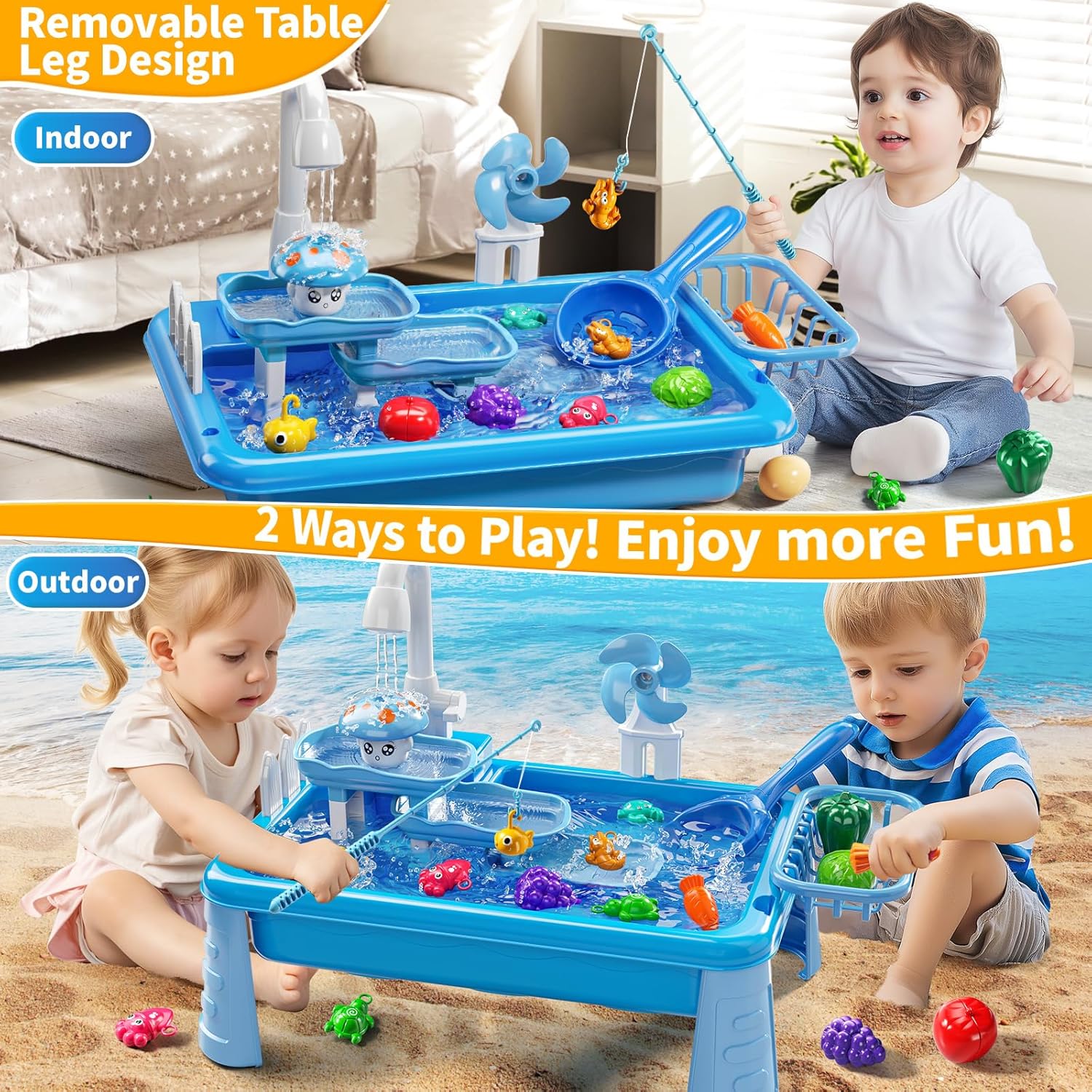 โต๊ะเล่นน้ำสำหรับเด็ก พร้อมอ่า - Kids Outdoor Play Table บทวิจารณ์และราคา