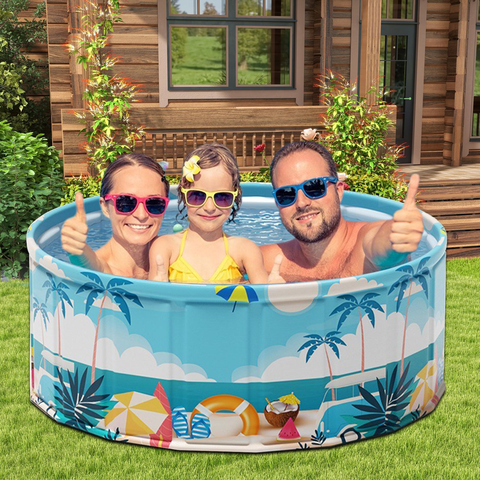 สระว่ายน้ําเด็กพับได้ สระว่ายน - Kids Outdoor Yard บทวิจารณ์และราคา