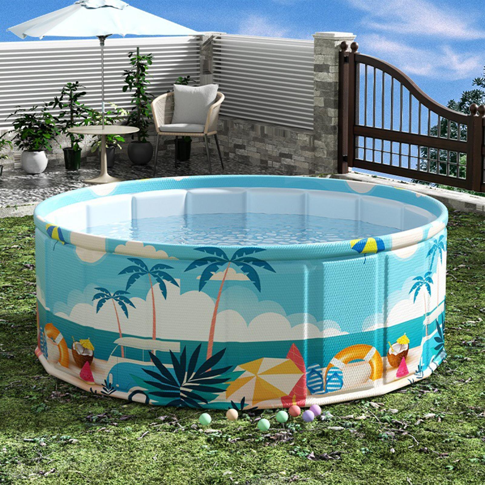สระว่ายน้ําเด็กพับได้ สระว่ายน - Kids Outdoor Yard บทวิจารณ์และราคา