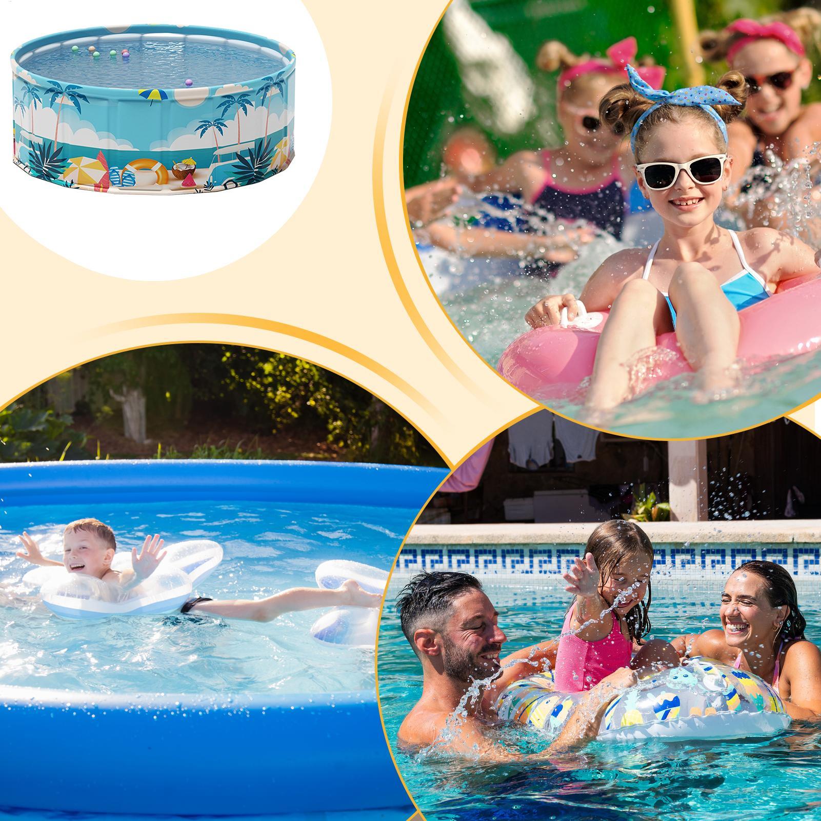 สระว่ายน้ําเด็กพับได้ สระว่ายน - Kids Outdoor Yard บทวิจารณ์และราคา