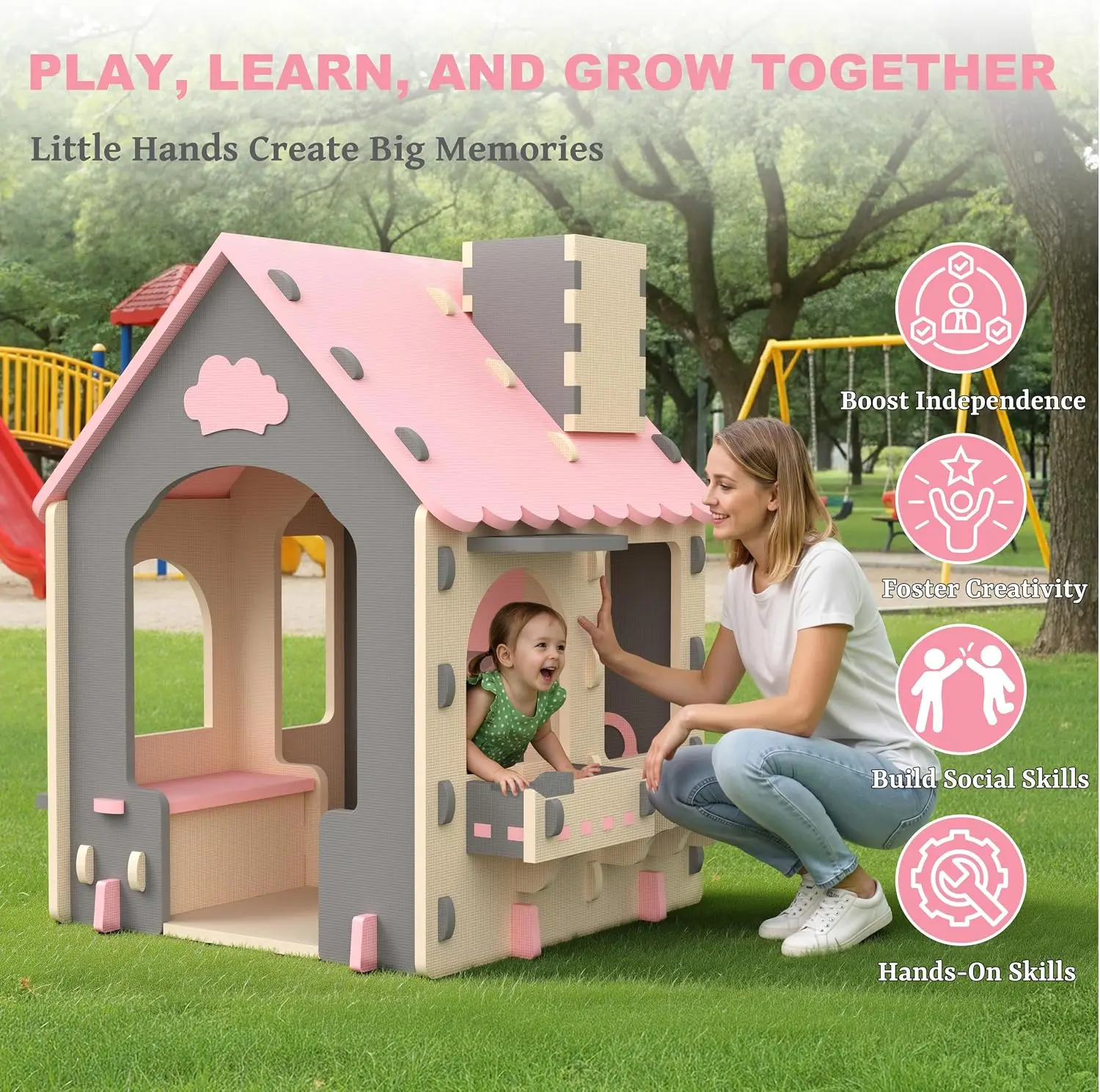 บ้านเด็กเล่นธีมครัว, บ้านเด็กเ - Kids Outdoor House With Kitchen บทวิจารณ์และราคา