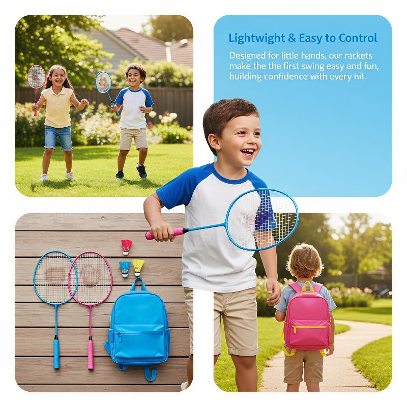 ชุดไม้แบดมินตันสำหรับเด็กเริ่ม - Kids Outdoor Yard บทวิจารณ์และราคา