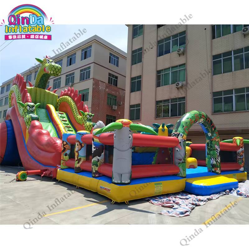 ปราสาทลมเป่าขนาดใหญ่ 17*11 เมต - Kids Outdoor Jumping Castle บทวิจารณ์และราคา
