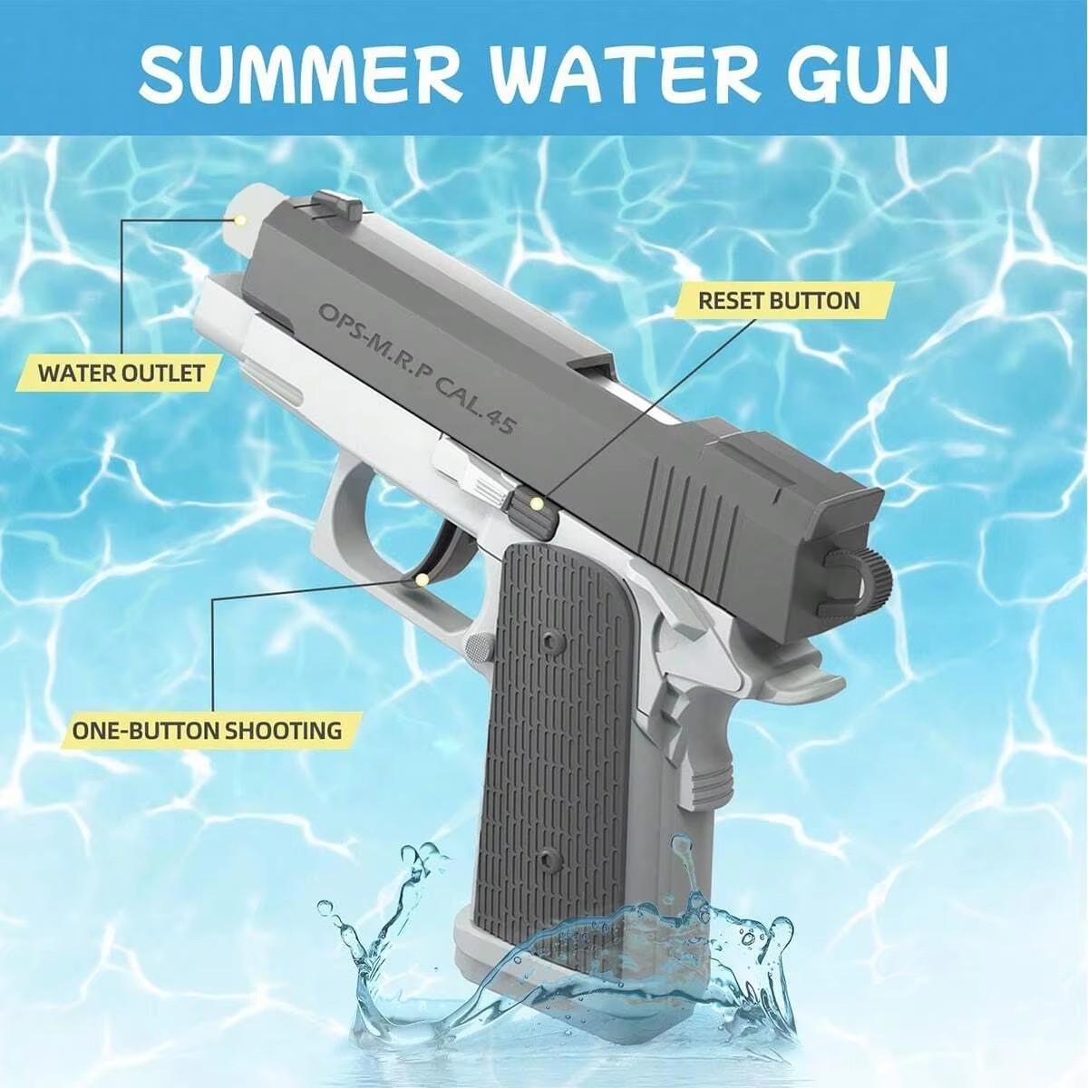 ปืนฉีดน้ำ M1911 ของเล่นปืนฉีดน - Kids Outdoor Exercise Equipment บทวิจารณ์และราคา